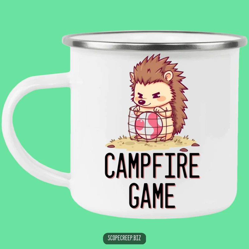 Funny Hedgehog Campfire Mug: Hilarious Outdoor Companion for Determined Drinkers