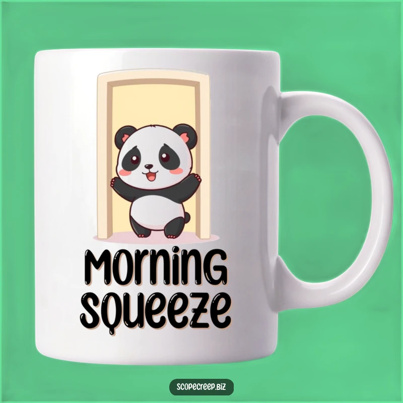 Funny Panda Doorway Dilemma Mug: Hilarious Gift for Chubby Friends