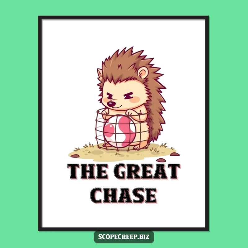 Funny Hedgehog Project Art Print: Hilarious Digital Download for Inspired Decor