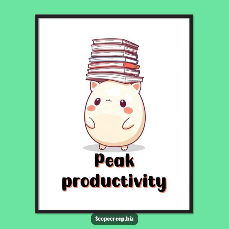 Funny Animal Paper Balancing Act Poster: Hilarious Wall Art for a Chuckle