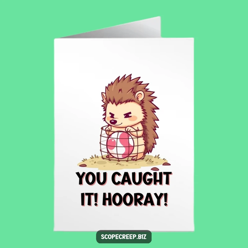 Free Printable Congrats Card: Hedgehog Cage Builder, Humorous Downloadable Gift