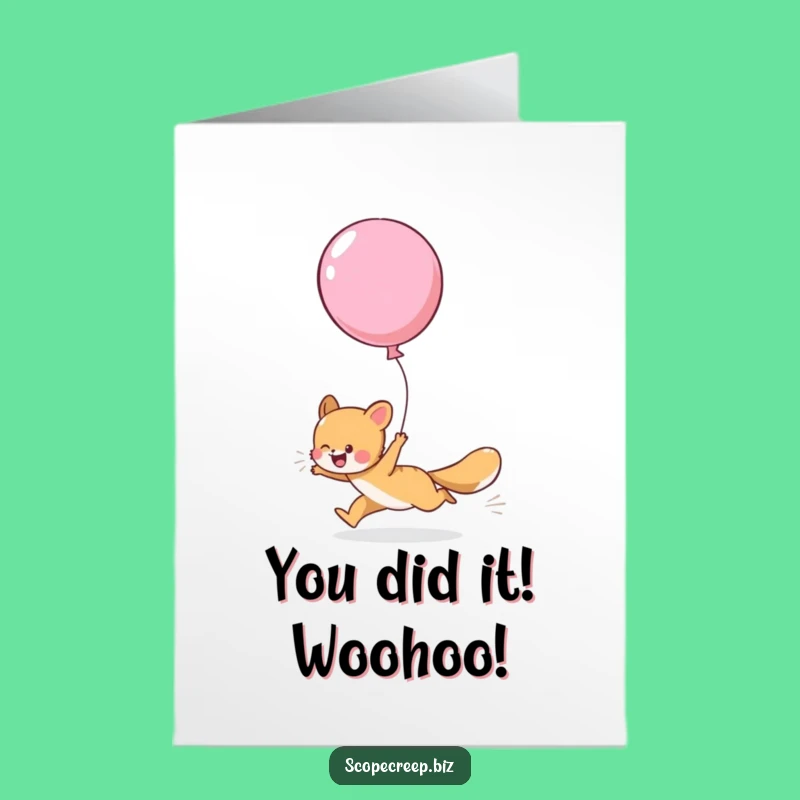 Free Printable Congrats Card: Joyful Animal Balloon Pursuit - Cheerful Downloadable