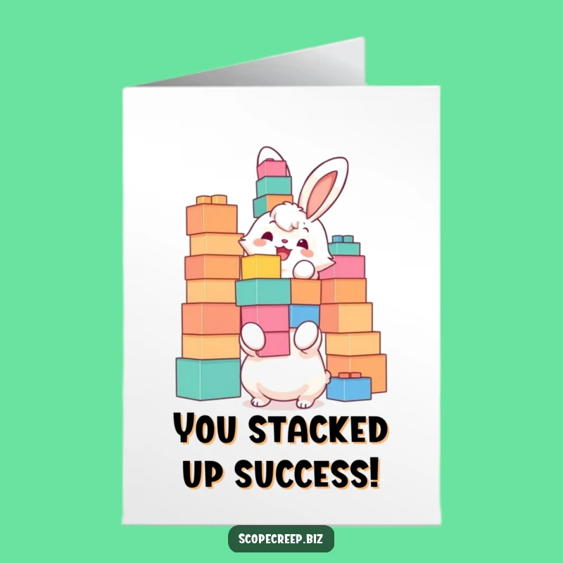 Free Printable Congrats Card: Bunny's Big Win Funny Downloadable Gift