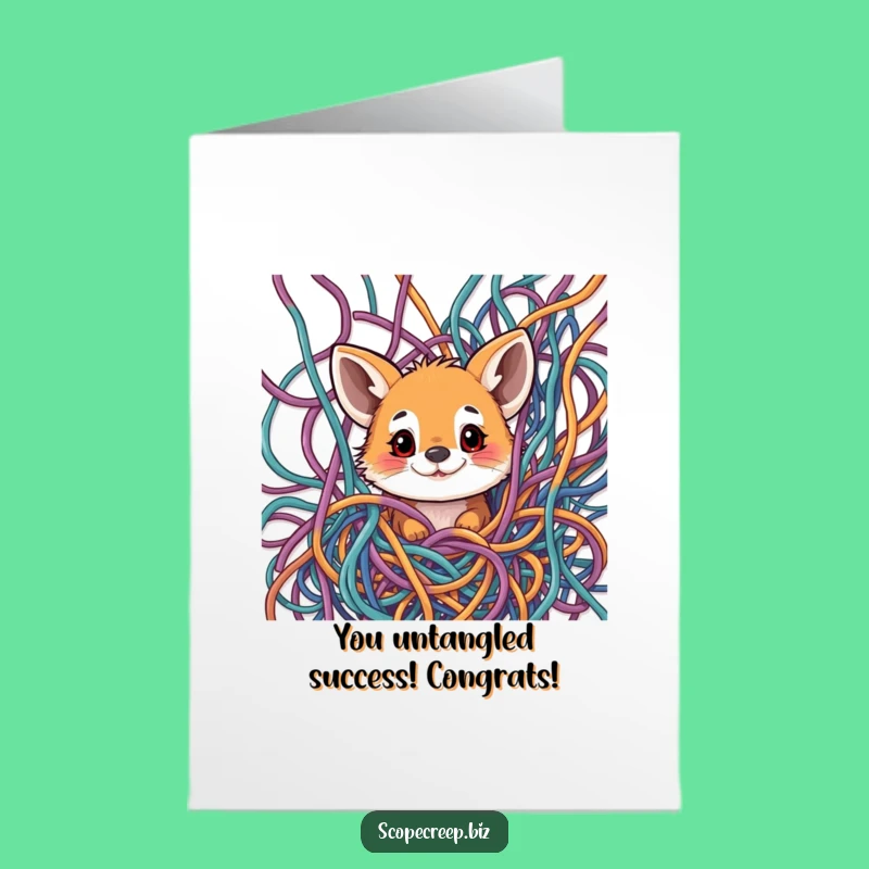 Free Printable Congrats Card: Thread Maze Animal - Clever Downloadable